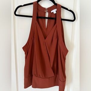 New York & Company Rust Sleeveless Blouse